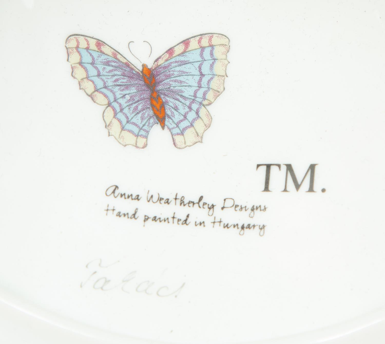 A Group of Anna Weatherley Butterfly Porcelain Articles