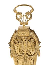 A Louis XV Style Brass Fan-Shaped Fire Screen