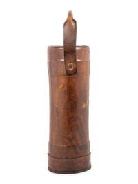 An English Leather Ammunition Bucket or Umbrella Stand