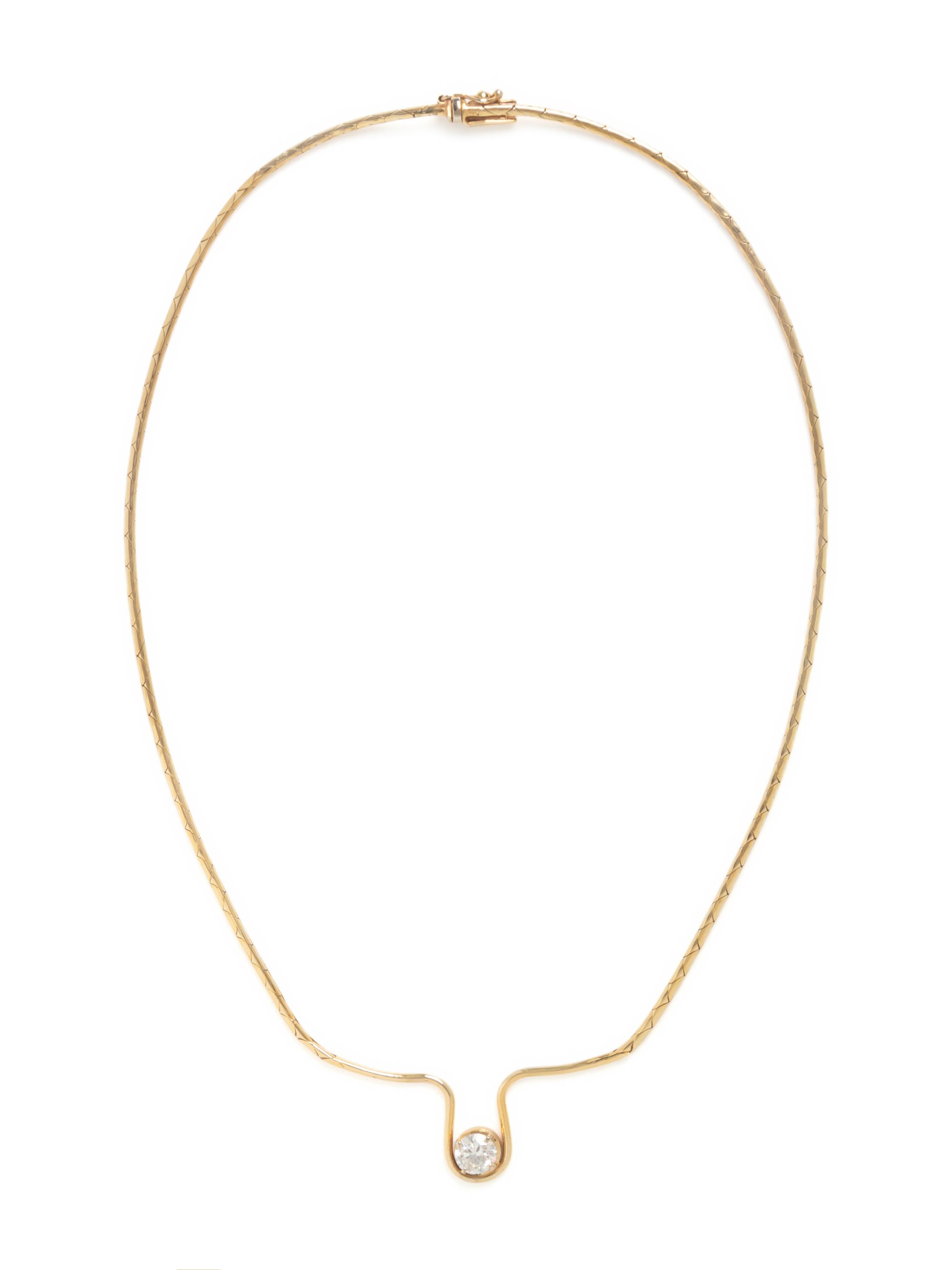 YELLOW GOLD AND DIAMOND NECKLACE