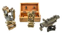 A Group of Two Brass Theodolites Length of longest scope 13 inches. — LATE 19TH/EARLY 20TH CENTURY