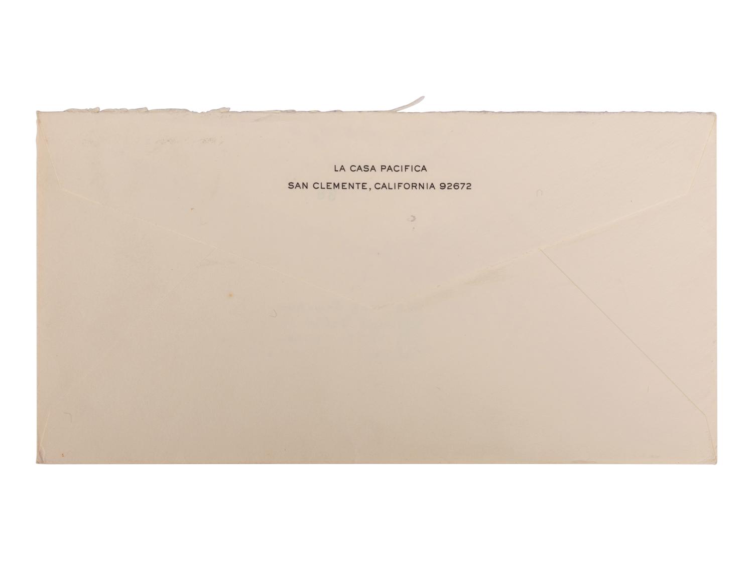 (Politics) NIXON, Richard M. (1913-1994). A personal, hand-signed letter from Former President Richard M. Nixon regarding his wife, Pat Nixon’s health: