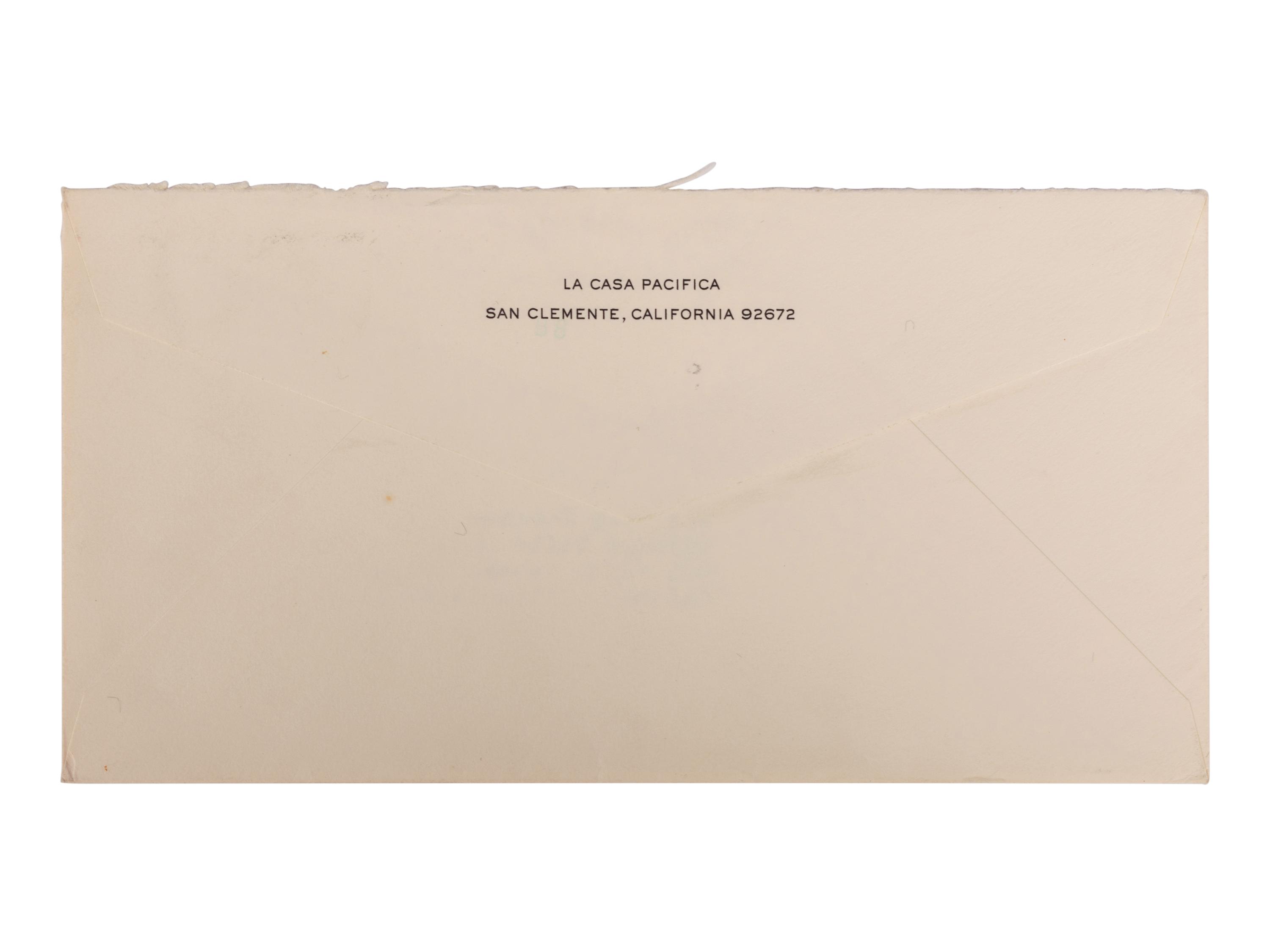 (Politics) NIXON, Richard M. (1913-1994). A personal, hand-signed letter from Former President Richard M. Nixon regarding his wife, Pat Nixon’s health: