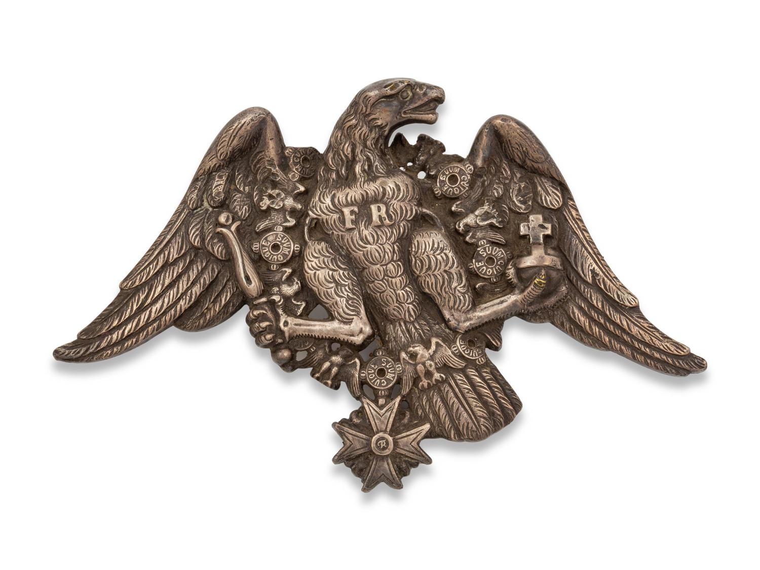 A Silvered Bronze Spreadwing Eagle Wall Mount