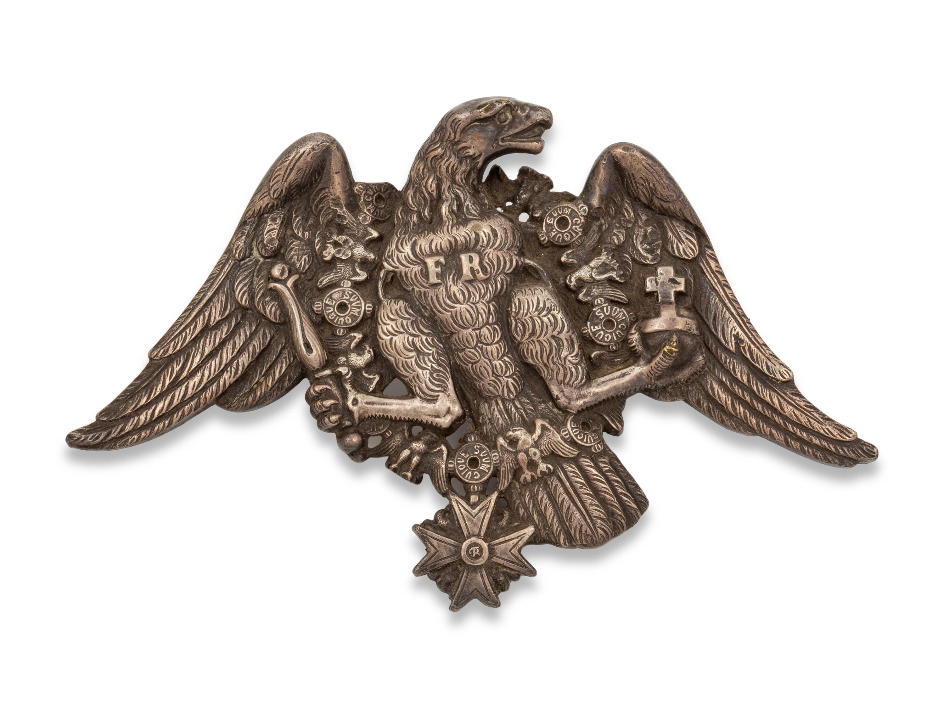 A Silvered Bronze Spreadwing Eagle Wall Mount