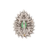 TSAVORITE GARNET AND DIAMOND CONVERTIBLE PENDANT RING