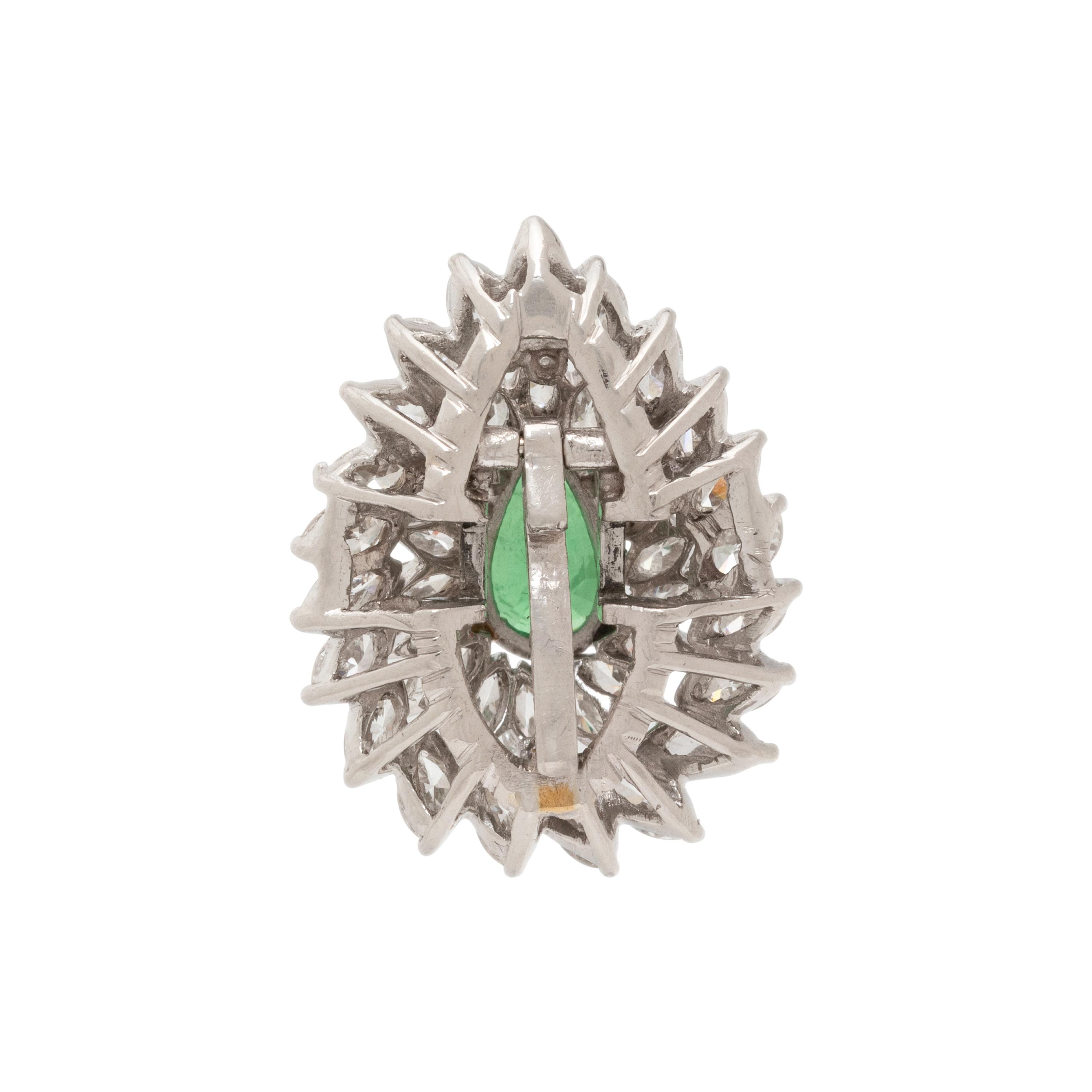 TSAVORITE GARNET AND DIAMOND CONVERTIBLE PENDANT RING