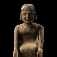 An Egyptian Painted Wood Boatman