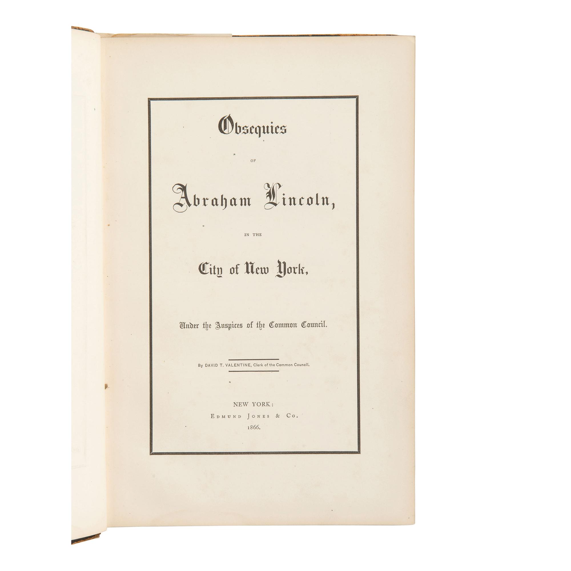 [Lincoln, Abraham] Group of Five Titles Related to Abraham Lincoln, his Assassination, and Funeral