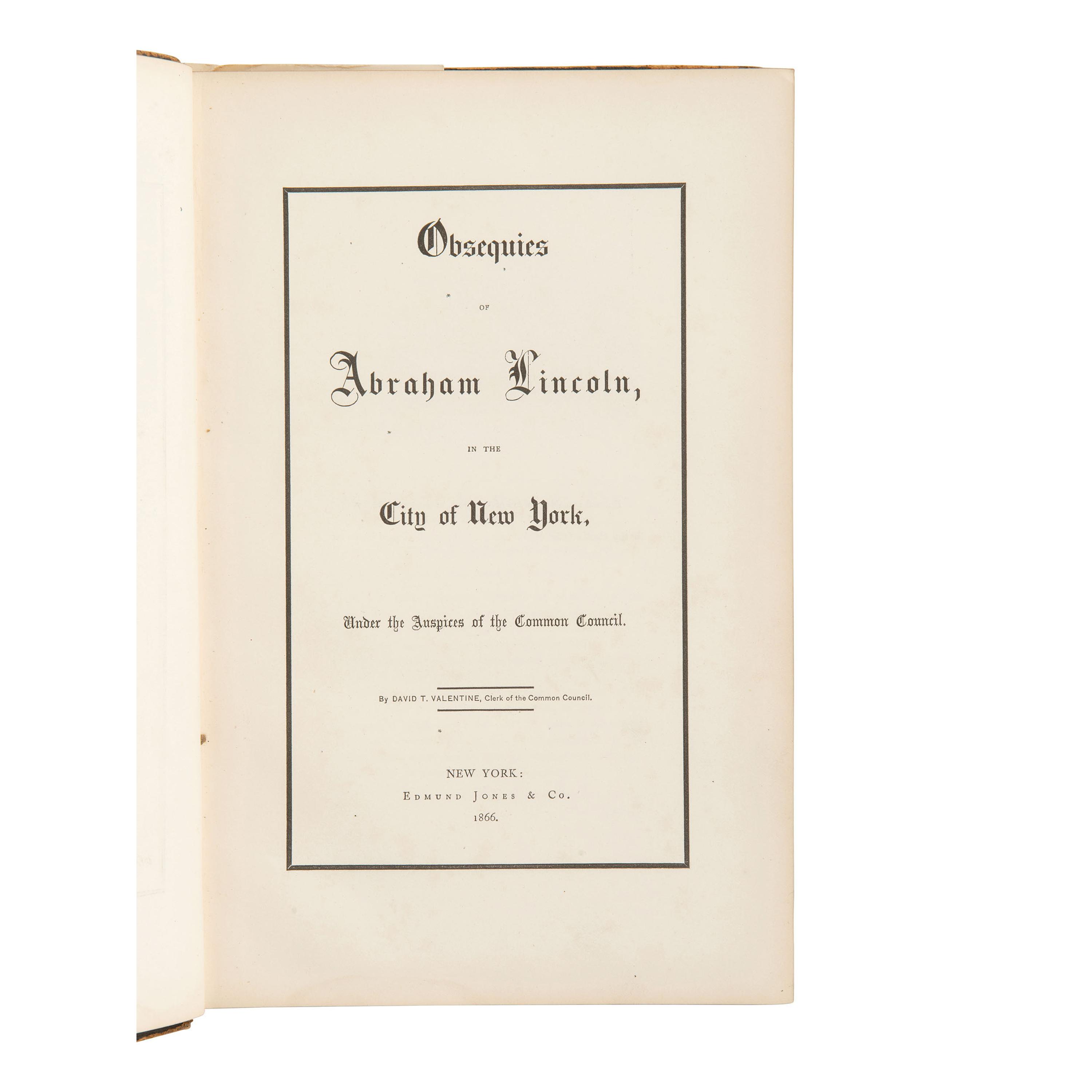 [Lincoln, Abraham] Group of Five Titles Related to Abraham Lincoln, his Assassination, and Funeral