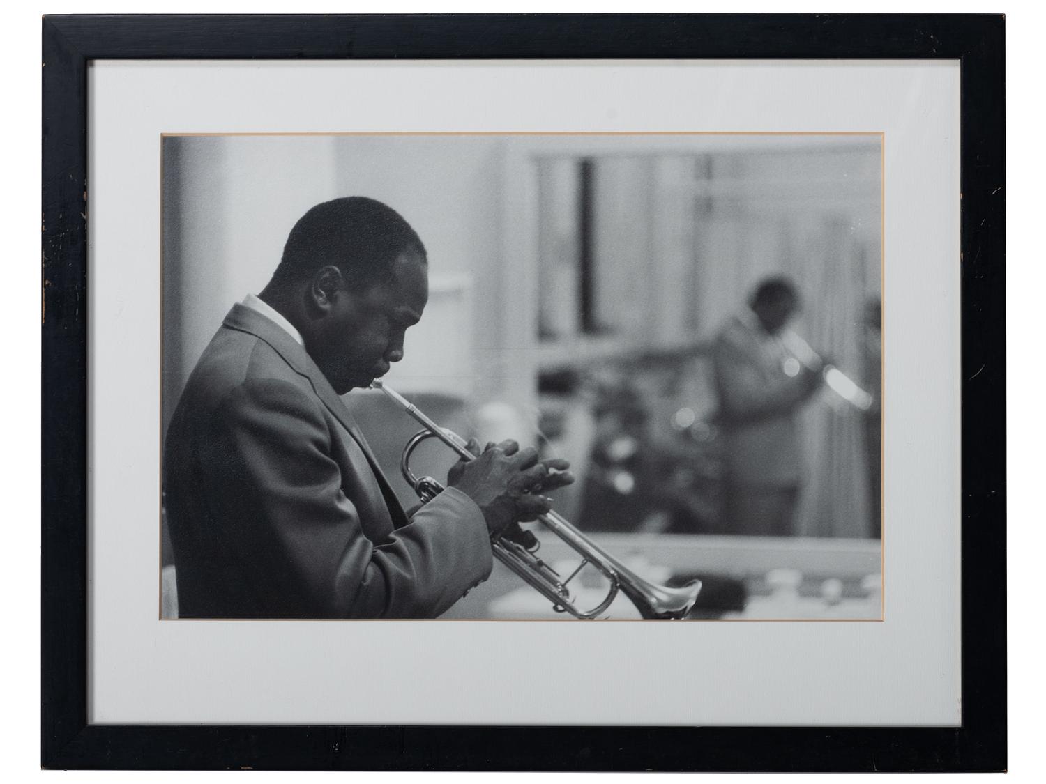 [EARLY PHOTOGRAPHY] -- [MUSIC]. HOEFFLER, Paul (1937-2005), photographer. A group of 2 photographs of jazz musicians. Ca 1960s.