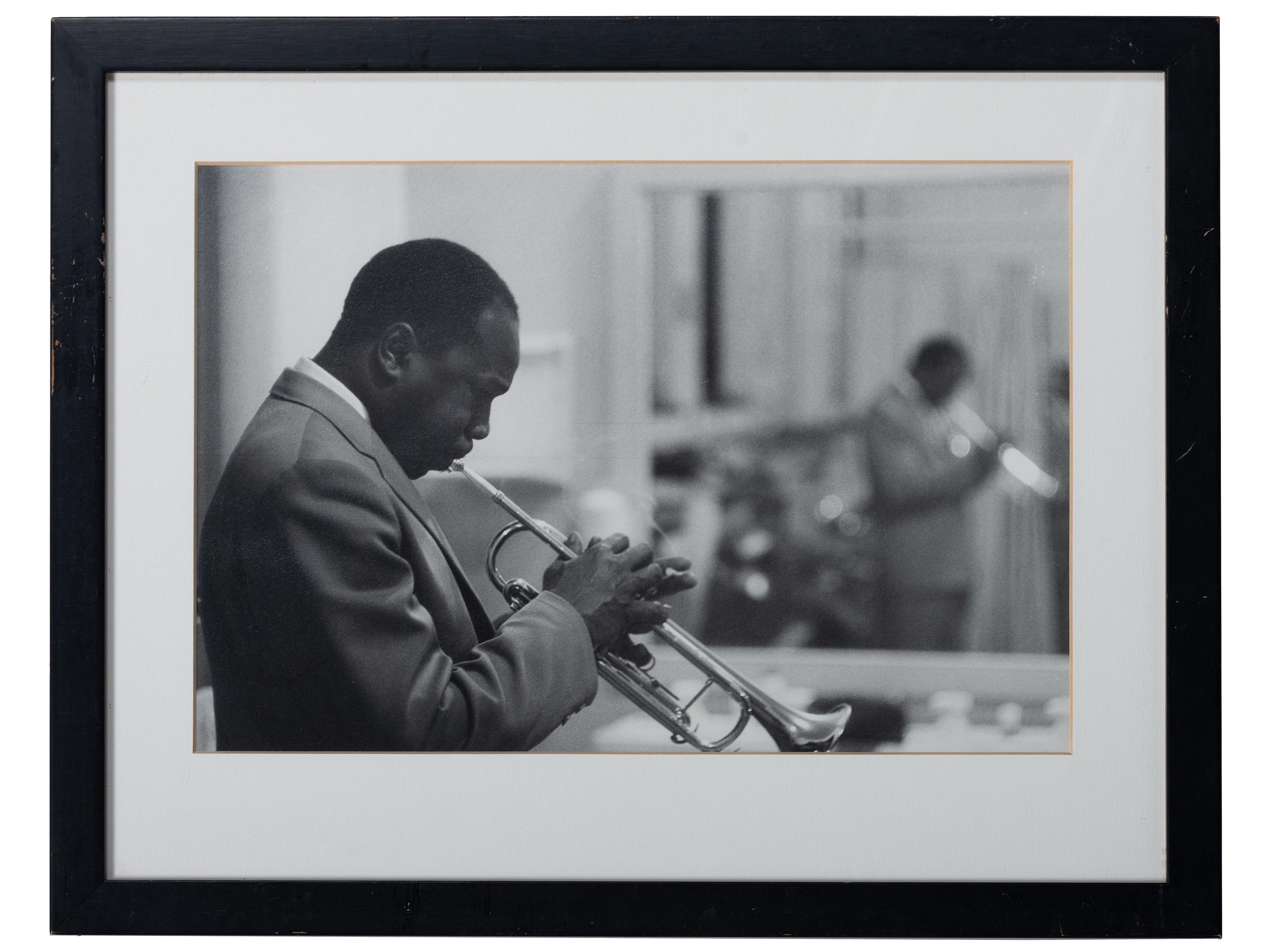 [EARLY PHOTOGRAPHY] -- [MUSIC]. HOEFFLER, Paul (1937-2005), photographer. A group of 2 photographs of jazz musicians. Ca 1960s.