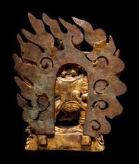 A Sino-Tibetan Gilt Bronze Figure of Hayagriva