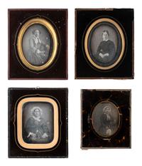 [EARLY PHOTOGRAPHY]. 17 likely European daguerreotypes of women housed in passe partout mounts.