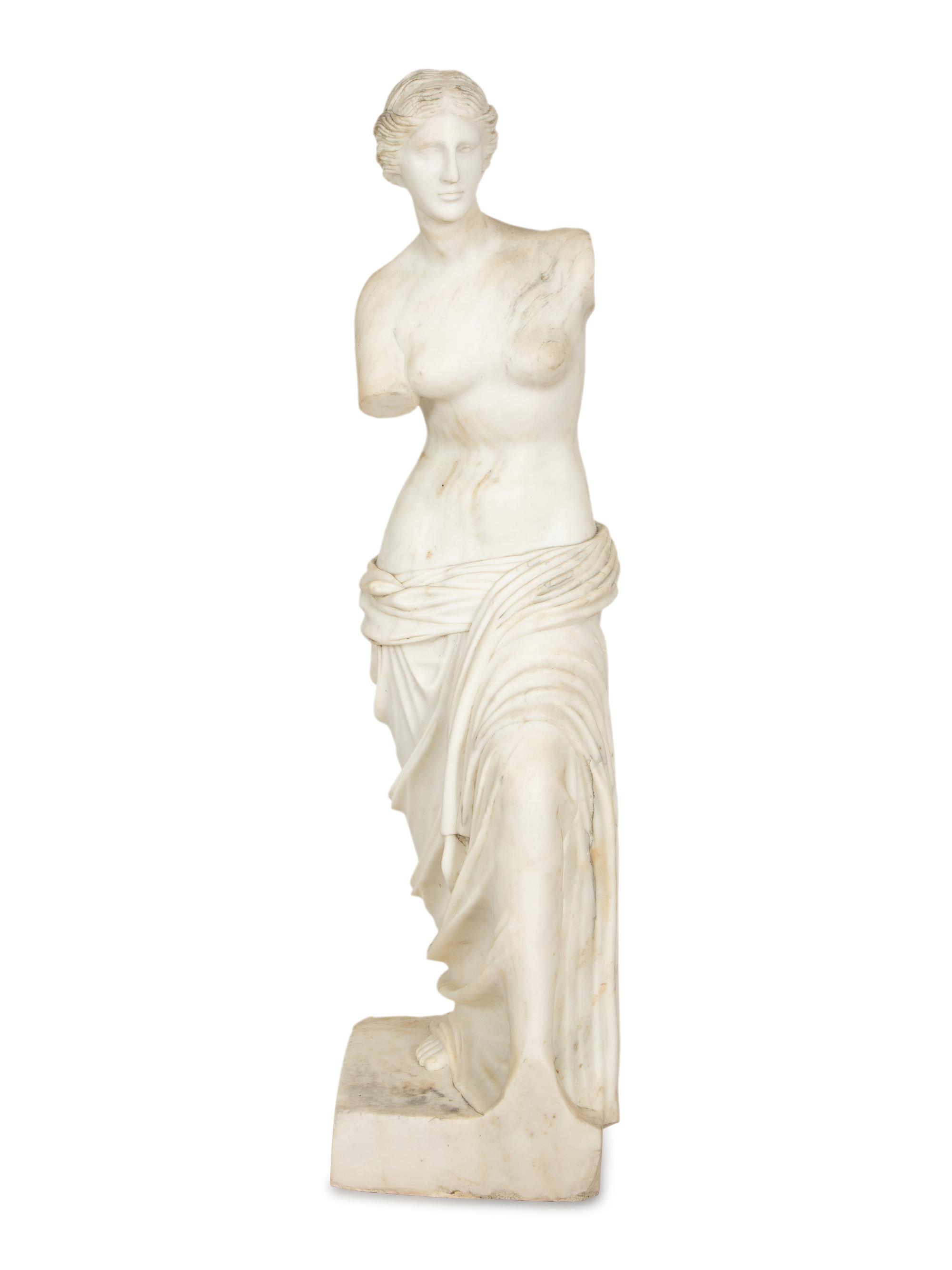 A Carved Marble Sculpture of Venus de Milo after the Antique by Alexandros of Antioch