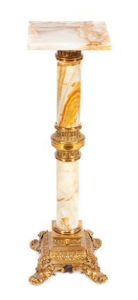 An Onyx and Gilt Bronze Mounted Pedestal Height 38 inches.