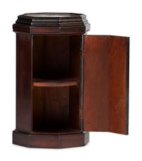 A Federal Style Sailor's Valentine Inset Mahogany Octagonal Pot Cupboard