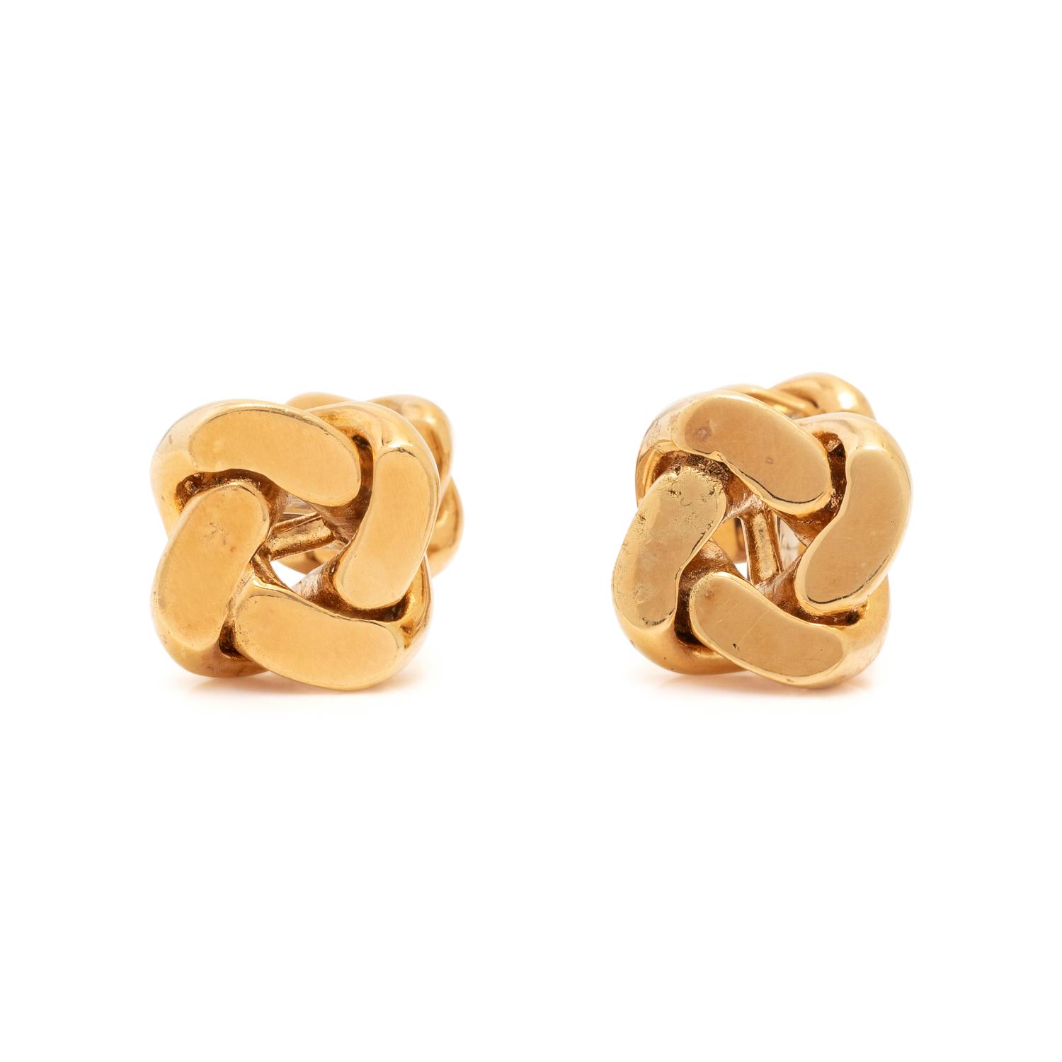 VAN CLEEF & ARPELS, YELLOW GOLD KNOT CUFFLINKS