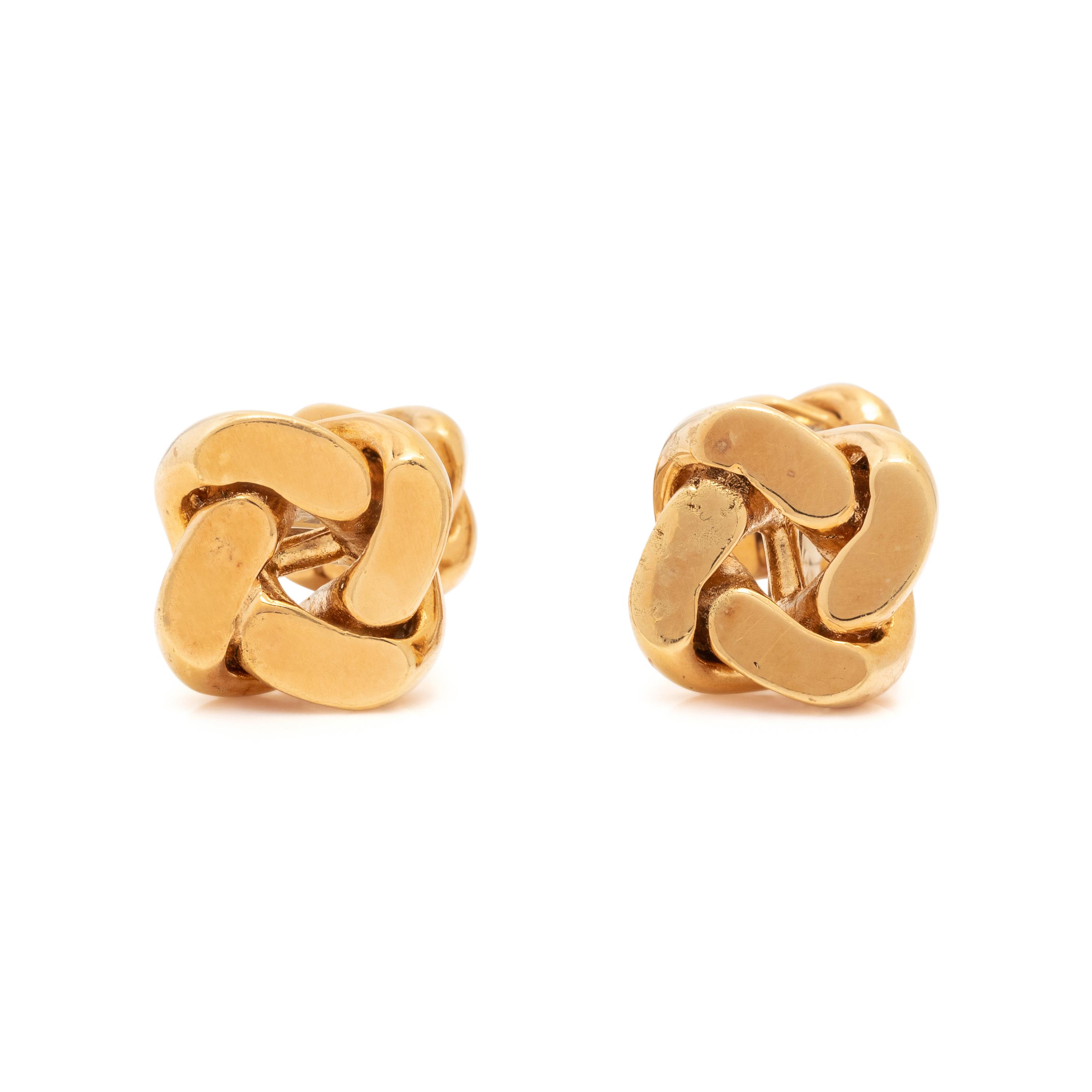 VAN CLEEF & ARPELS, YELLOW GOLD KNOT CUFFLINKS