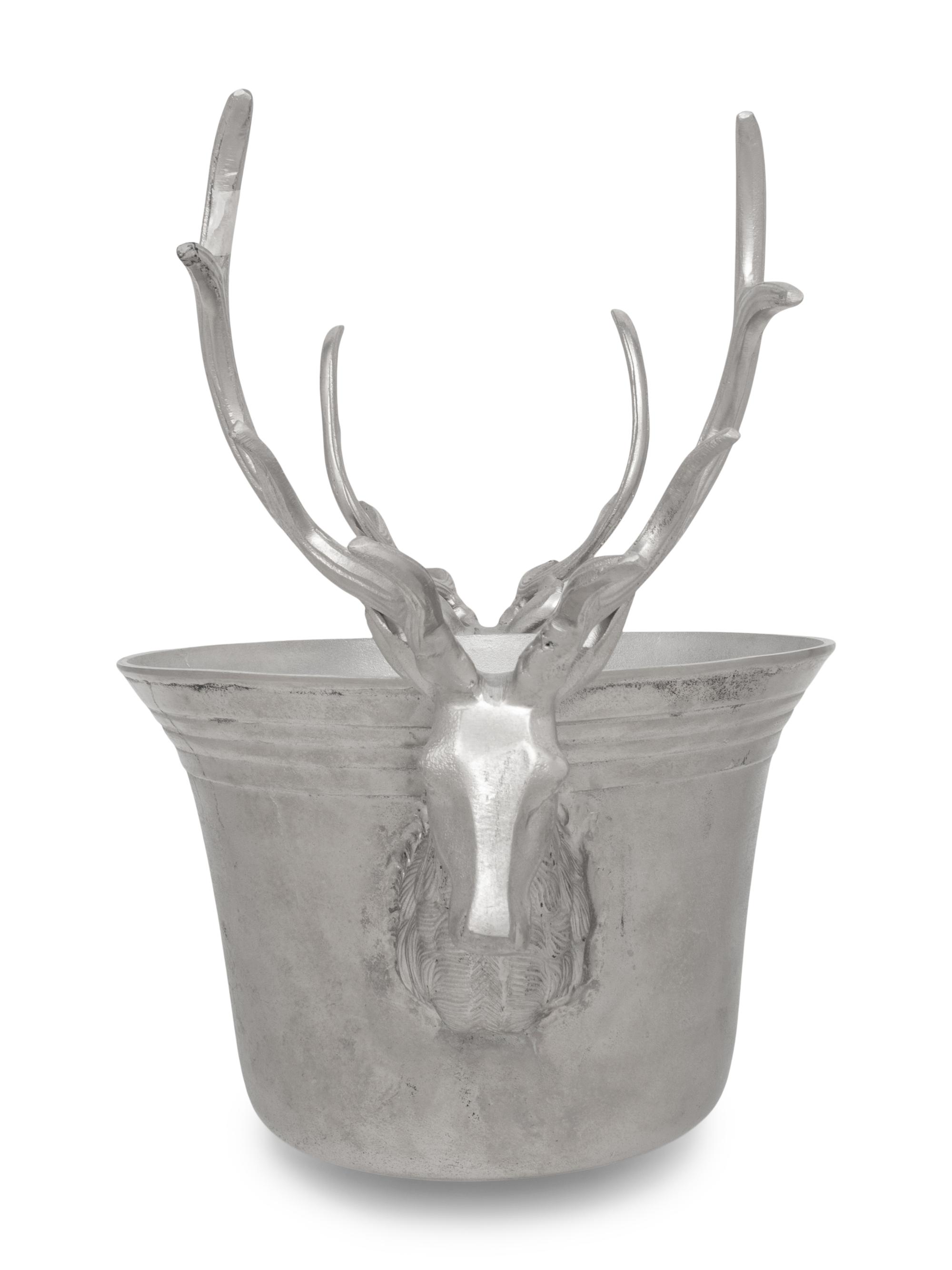 Three Stag-Theme Cast Metal Bottle Coolers