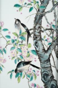 Two Famille Rose Porcelain Wall Panels