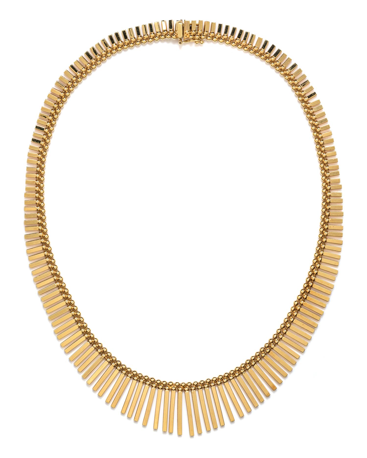 A 14 Karat Yellow Gold Fringe Necklace, UnoAErre, 25.95 dwts.