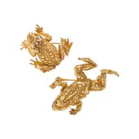 PAIR OF YELLOW GOLD FROG PINS