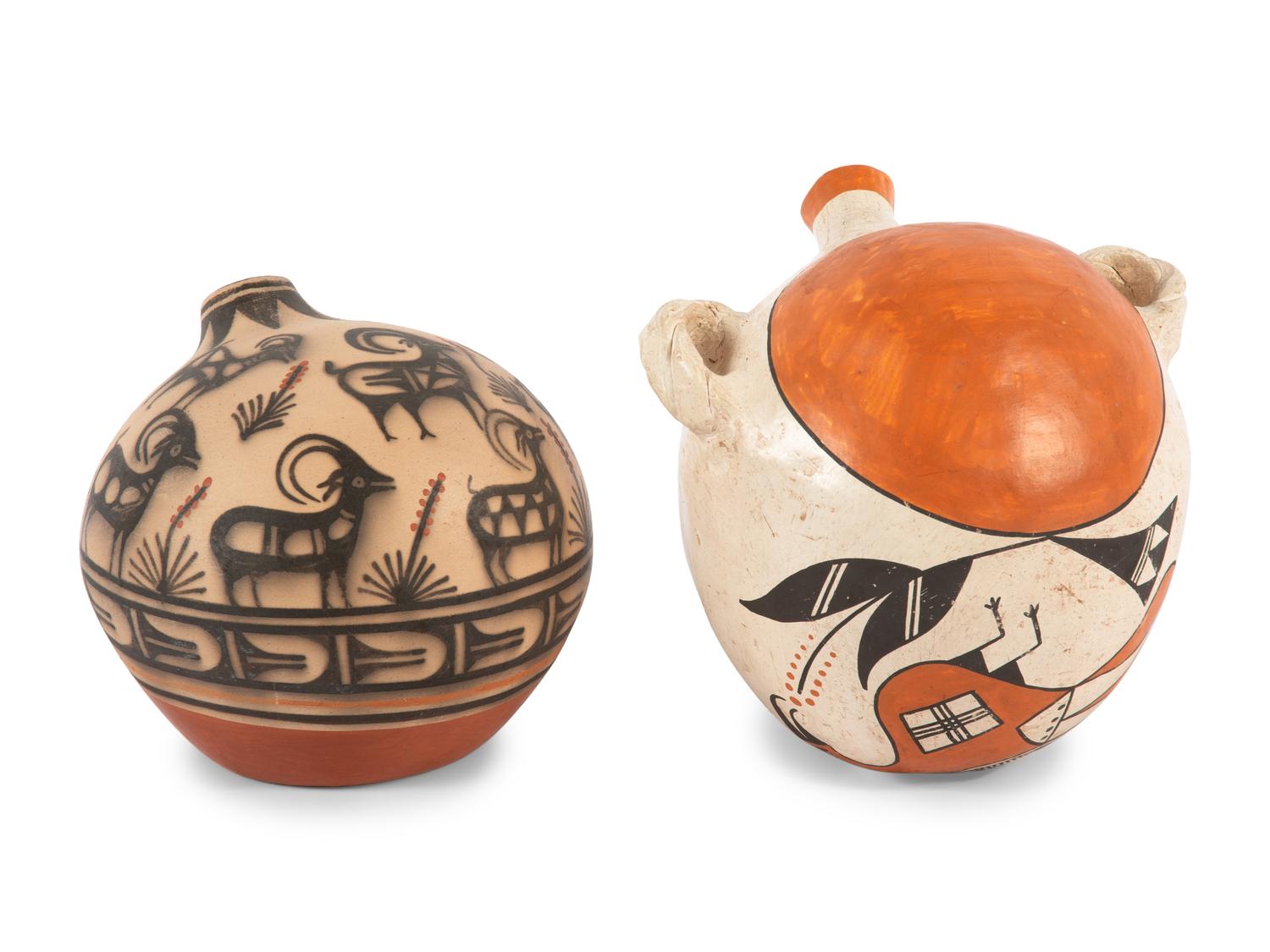 Two Pottery Canteens