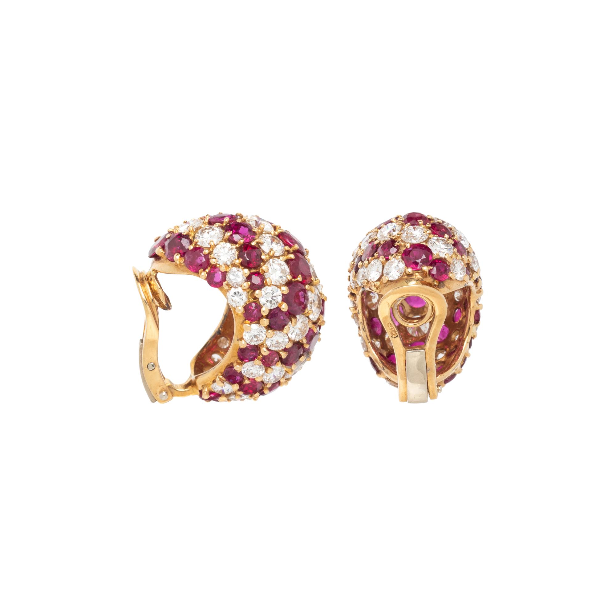 RUBY AND DIAMOND CLIP EARRINGS
