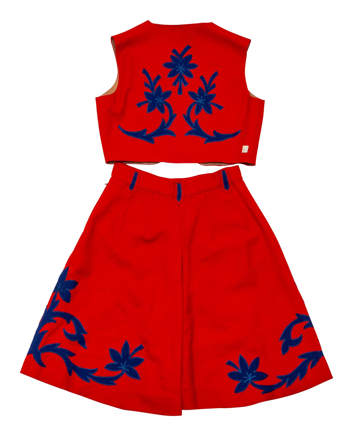 Two Girl's Rodeo Vest/Skirt Outfits
