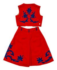 Two Girl's Rodeo Vest/Skirt Outfits