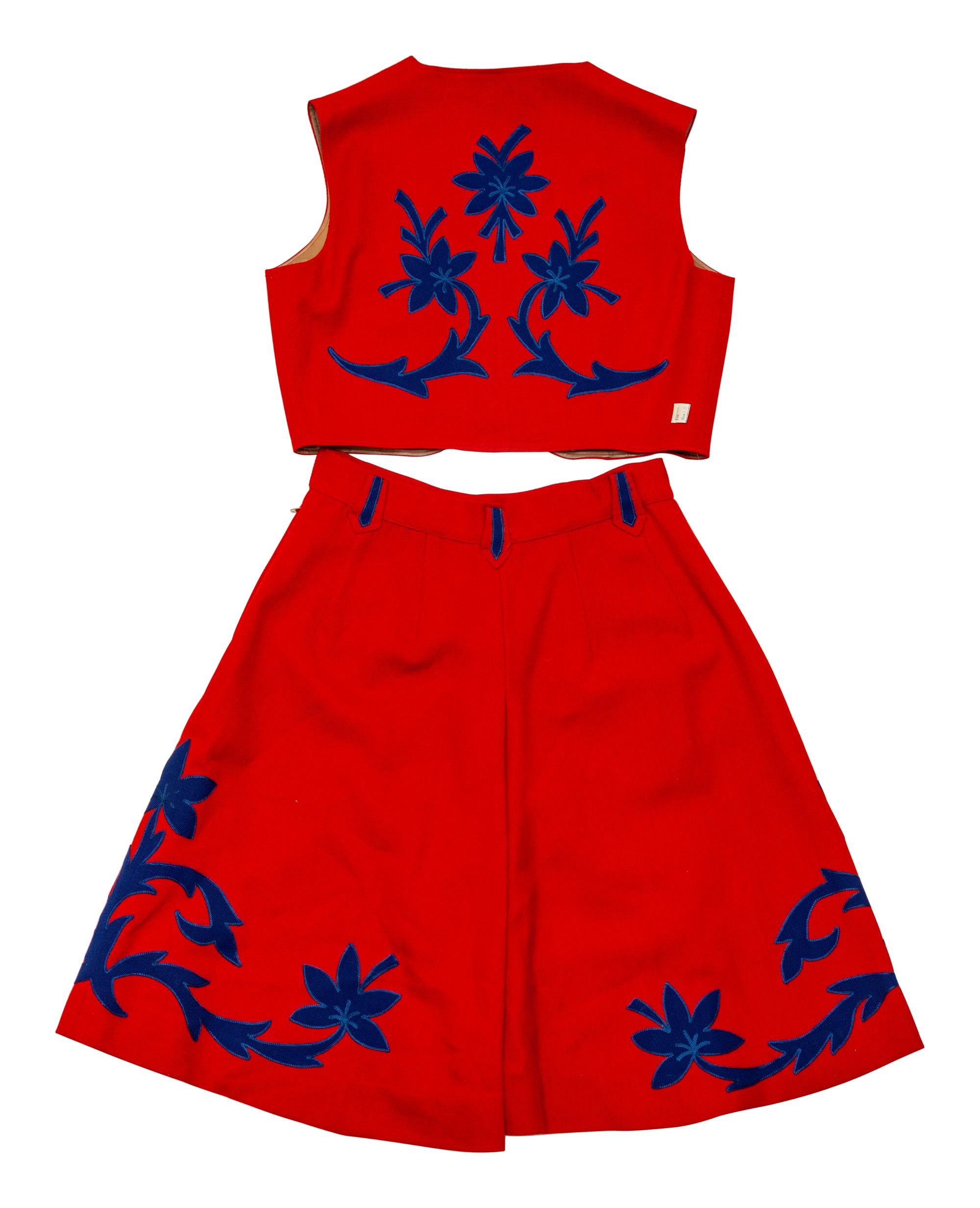 Two Girl's Rodeo Vest/Skirt Outfits