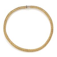 YELLOW GOLD MESH COLLAR NECKLACE
