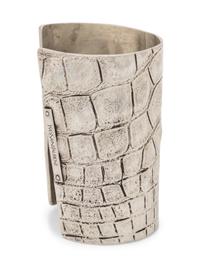 Yves Saint Laurent, Croc-Embossed Metal Cuff