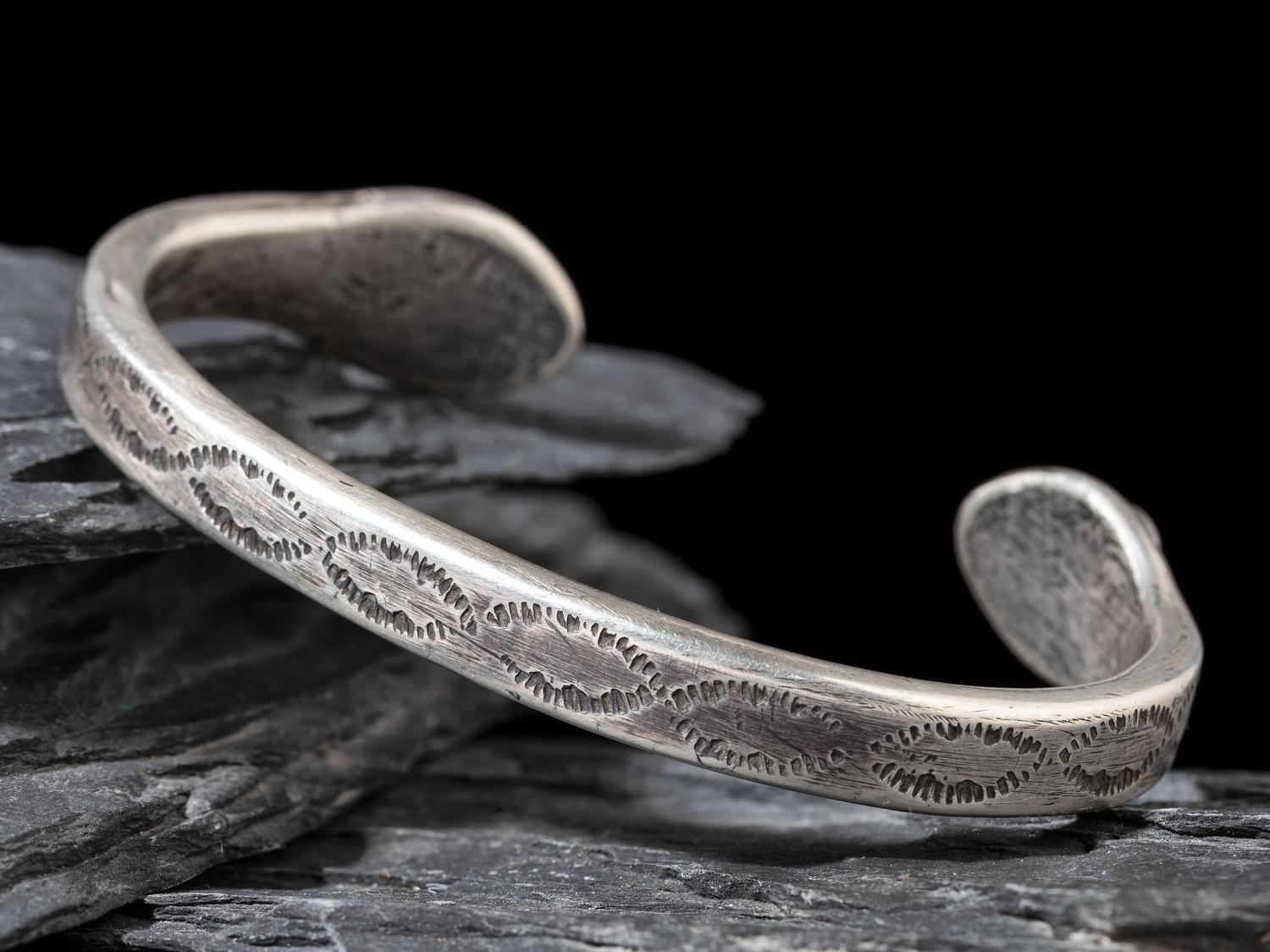 Navajo Ingot and Turquoise Snake Cuff Bracelet