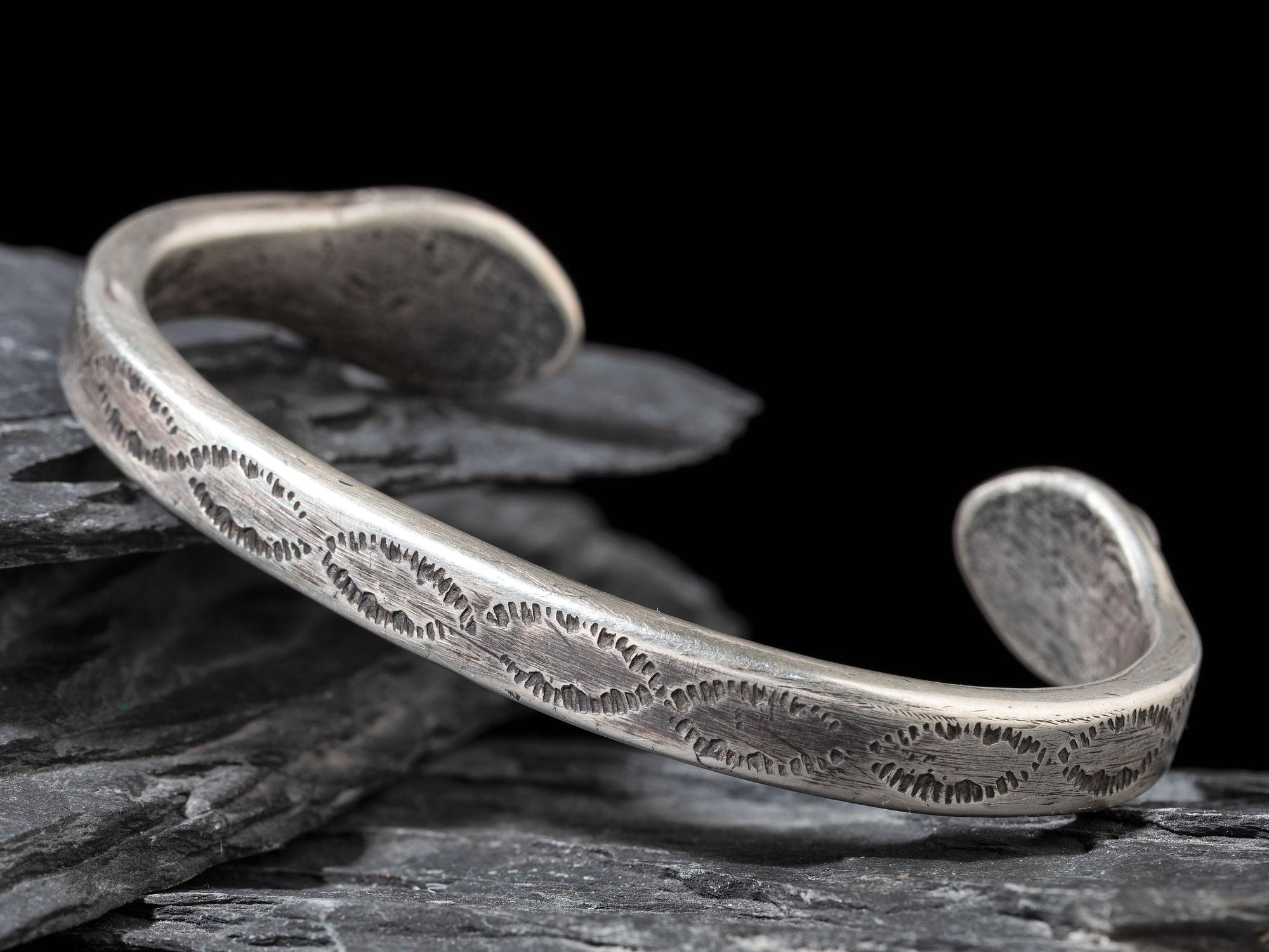 Navajo Ingot and Turquoise Snake Cuff Bracelet
