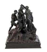 A Continental Bronze Figural Group, AFTER THE ANTIQUE, Height 20 1/2 inches. — AFTER THE ANTIQUE,