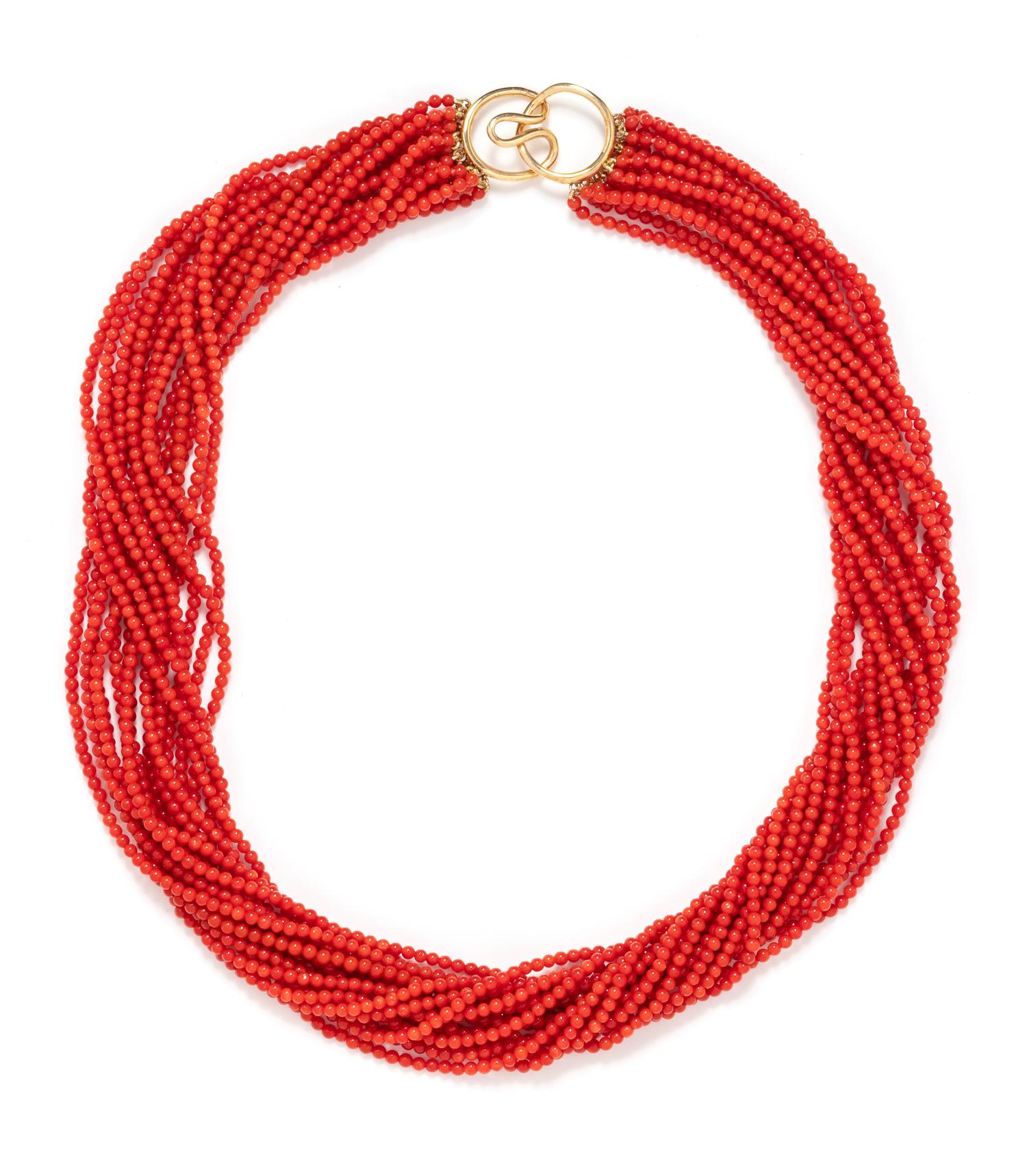 CORAL TORSADE NECKLACE