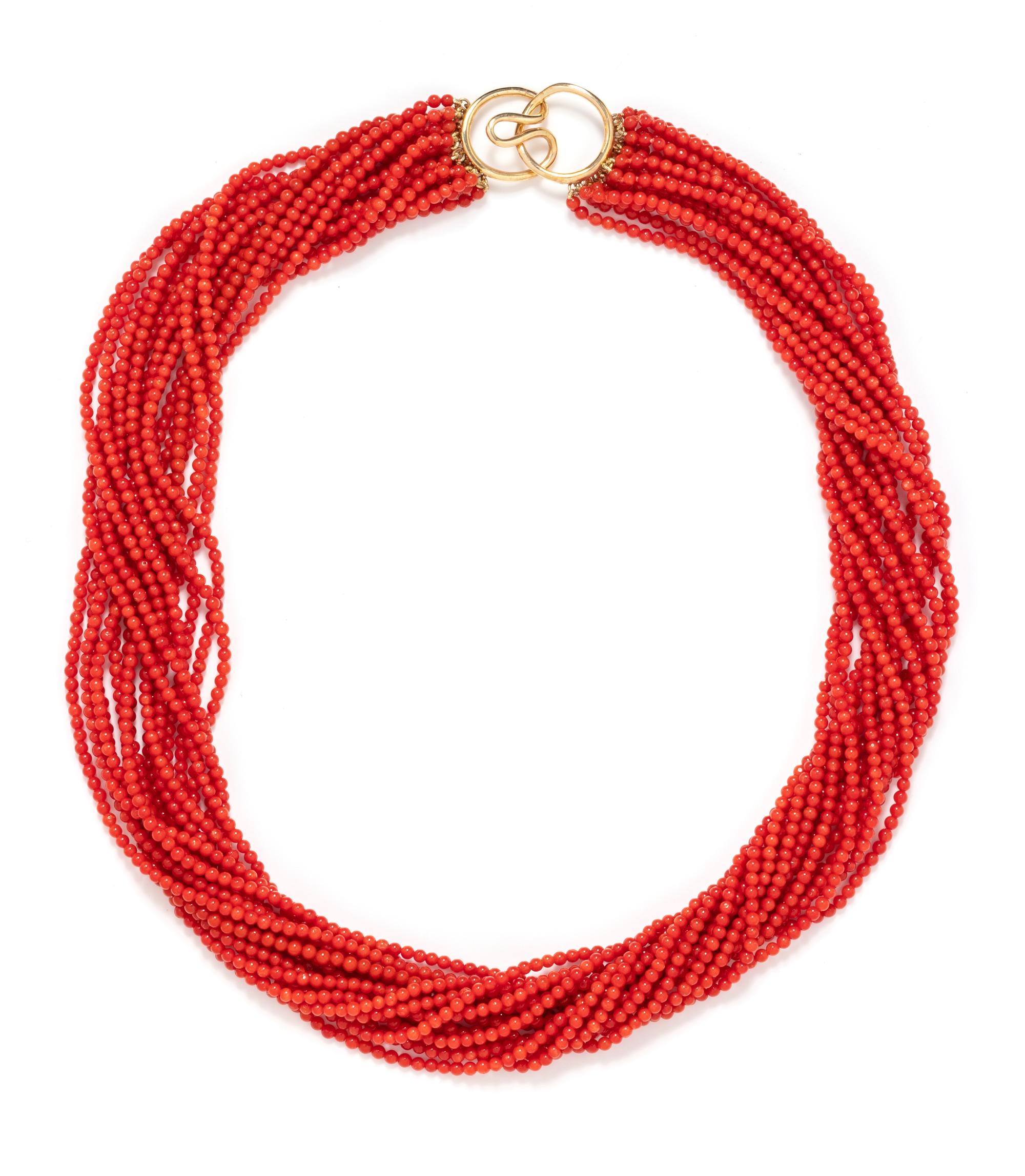 CORAL TORSADE NECKLACE