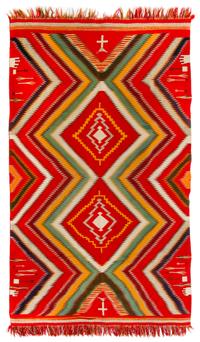 Navajo Germantown Pictorial Weaving 56 1/2 x 91 inches — Late 19th Century