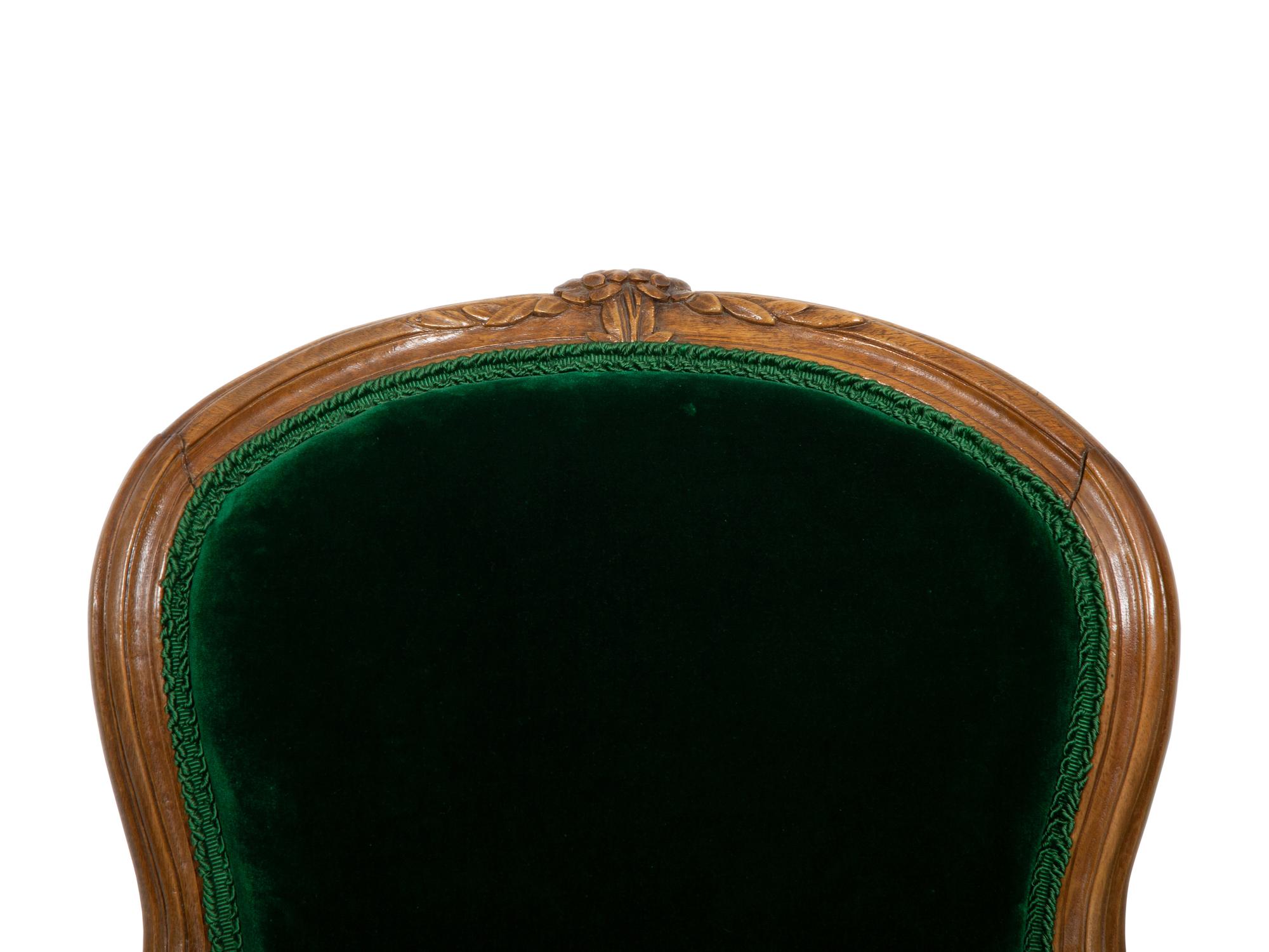 Four Louis XV Style Walnut Fauteuils
