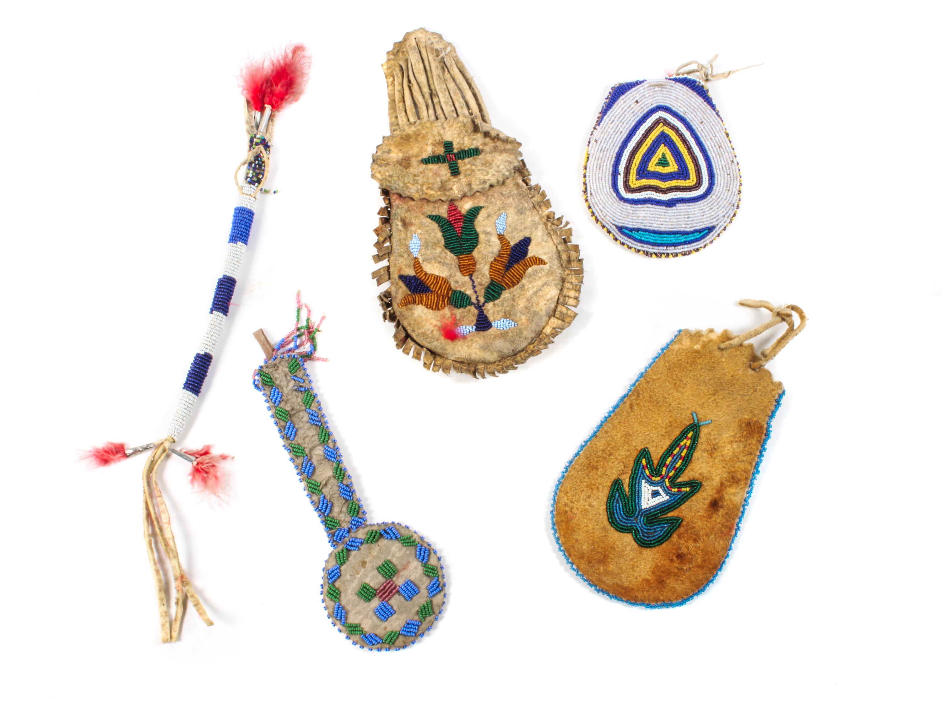 Four Beaded Bags Height of largest 9 3/4 inches