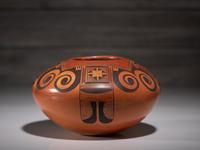 Polychrome Pottery Jar, with Eagle Tail Design