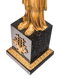 A Pair of Restauration Ormolu and Marble Figural Candelabra