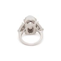 HENRY DUNAY, MOONSTONE AND DIAMOND RING