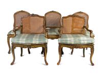 An Assembled Set of Ten French Provincial Painted Dining Chairs