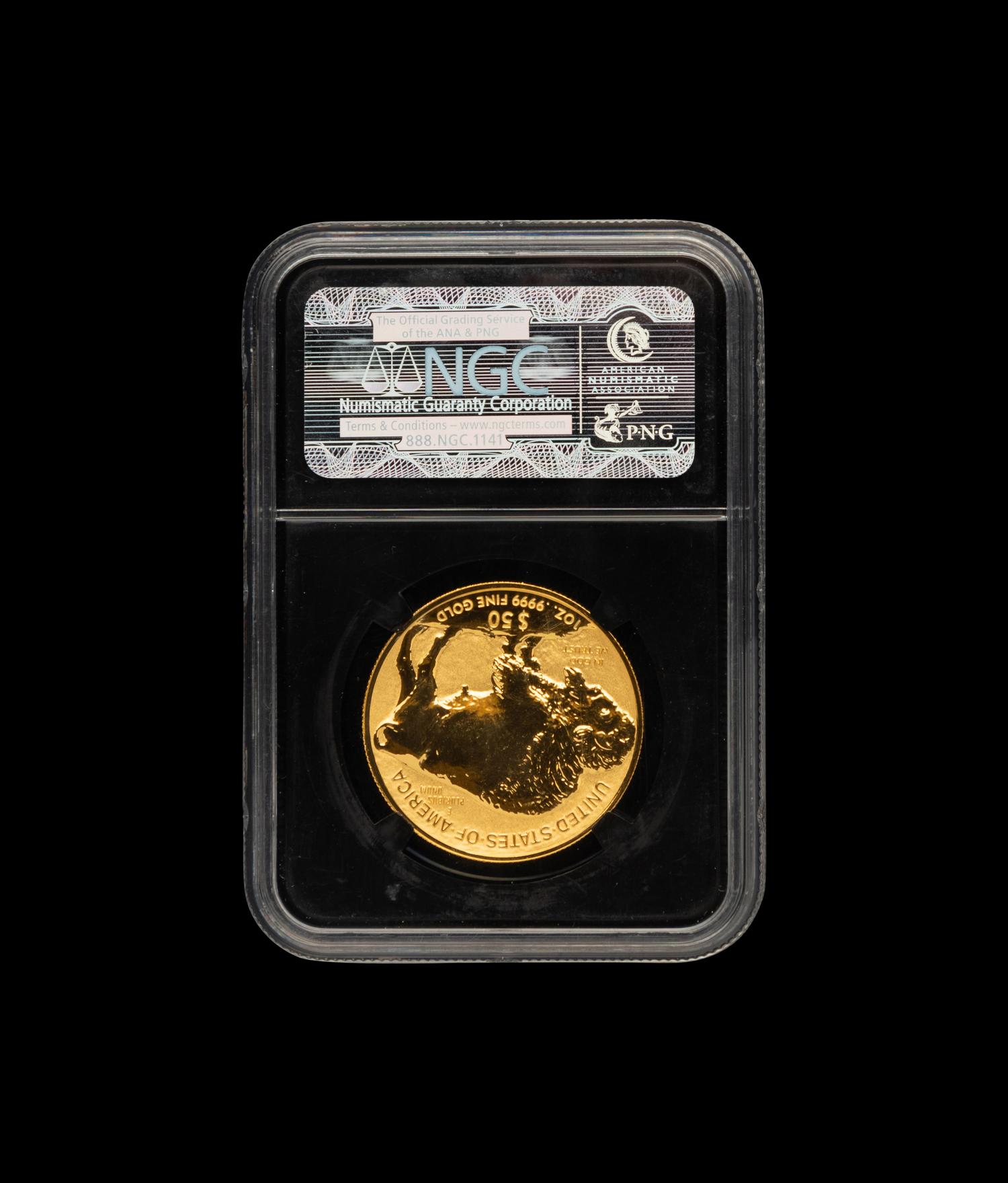A 2013-W Gold Buffalo: 100th Anniversary Early Release $50 1 oz. Gold Reverse Proof (NGC MS70)