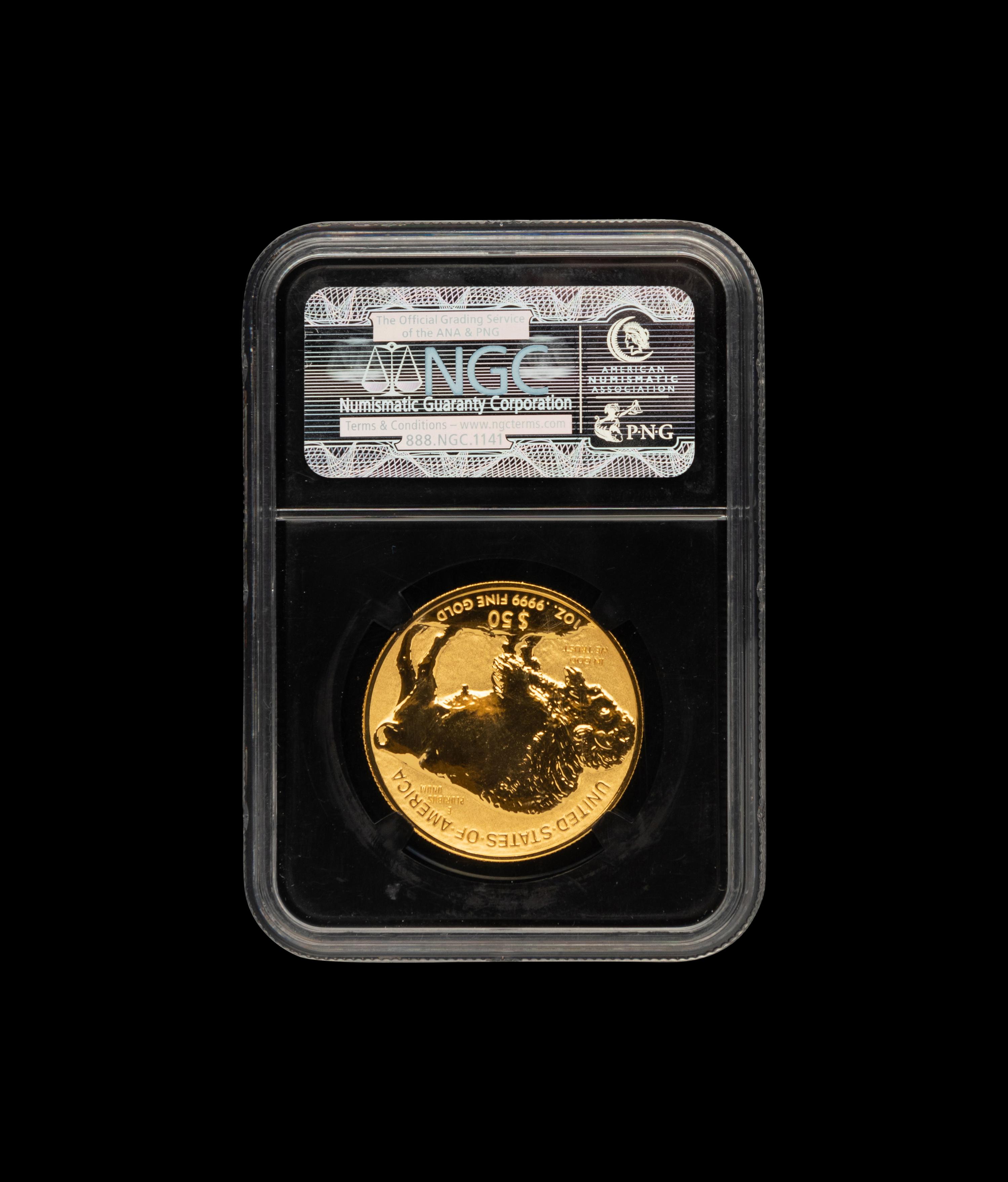 A 2013-W Gold Buffalo: 100th Anniversary Early Release $50 1 oz. Gold Reverse Proof (NGC MS70)