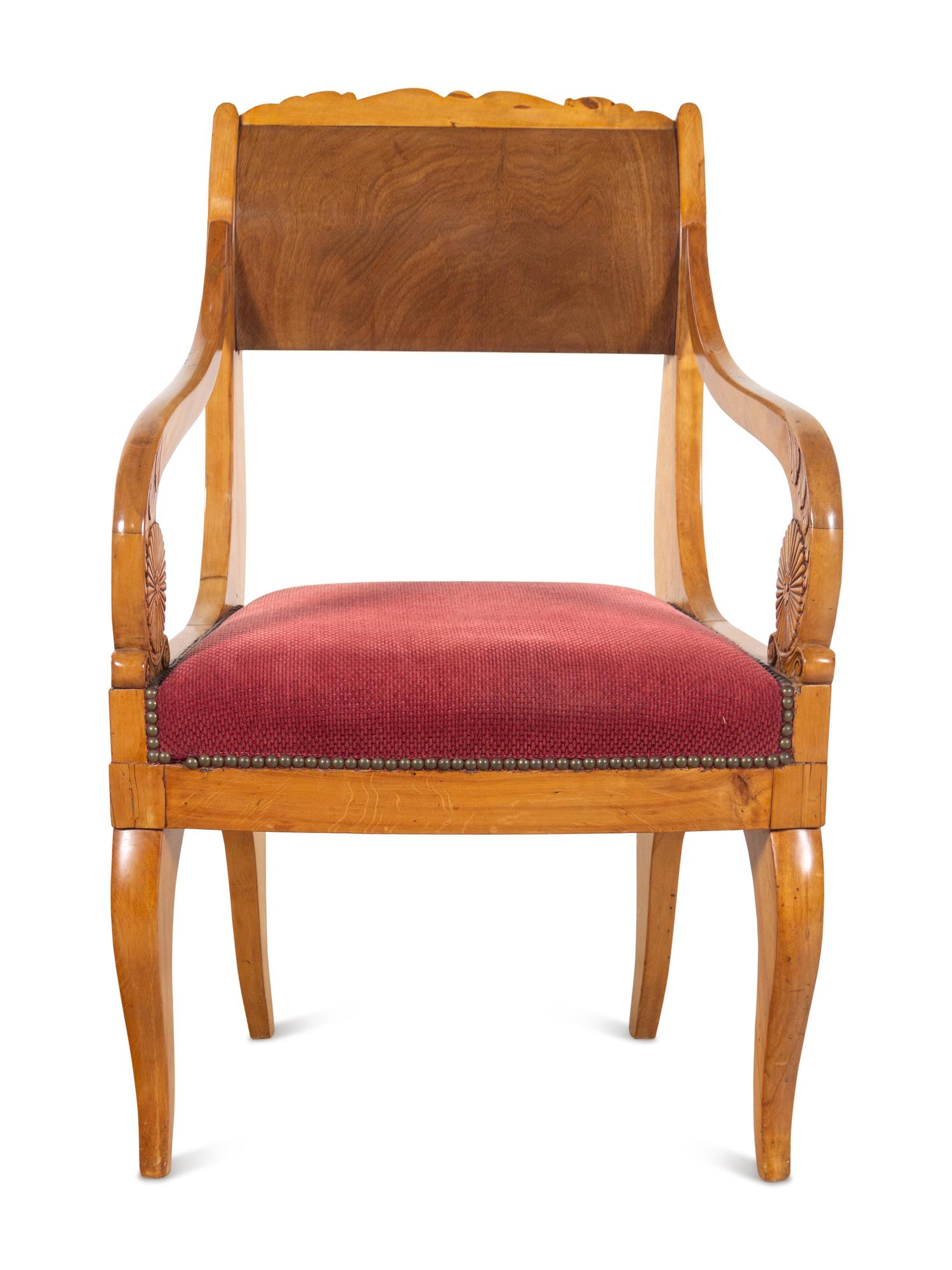 A Russian or Baltic Neoclassical Birch Armchair