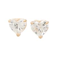 HEART SHAPED DIAMOND STUD EARRINGS